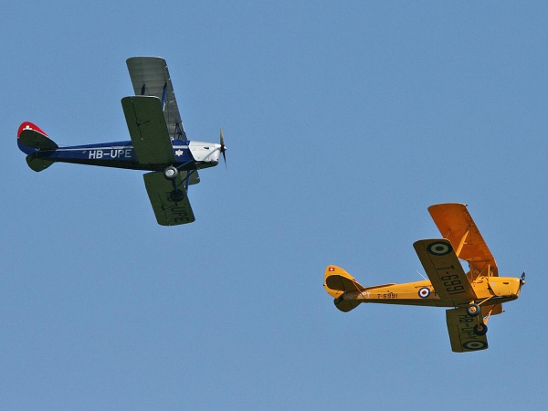 De Havilland DH-60 GIII Gipsy Moth HB-UPE und DH82A Tiger Moth HB-UPY